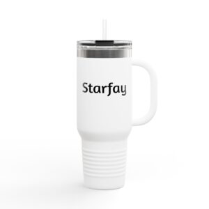 Starfay 40 oz Thermal Tumbler with Handle and Straw - White or Black