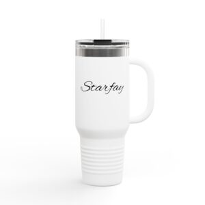 Starfay 40 oz Thermal Tumbler with Handle and Straw - Available in White or Black