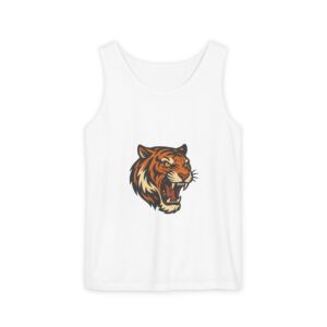 White Tank Top with Roaring Tiger – Bold Style, Wild Energy