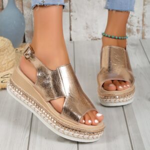 Women’s Shiny Summer Wedge Sandals