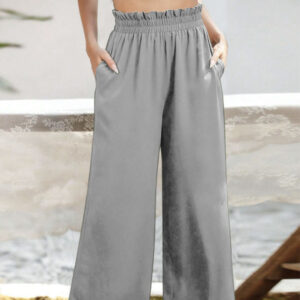 Solid Color Fashion Pants with Pockets